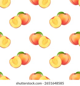Padrão perfeito com pêssegos para banners, cartões, folhetos, papéis de parede de mídias sociais, etc.