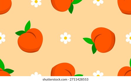 Padrão perfeito com pêssegos para banners, cartões, folhetos, papéis de parede de mídias sociais, etc.	