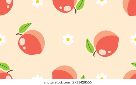 Padrão perfeito com pêssegos para banners, cartões, folhetos, papéis de parede de mídias sociais, etc.	