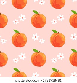 Seamless pattern with peaches for banners, cards, flyers, social media wallpapers, etc. 