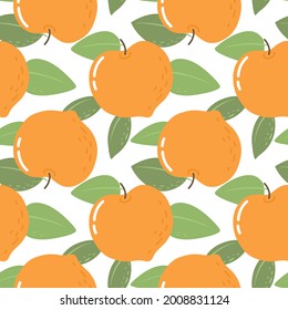 Seamless pattern with peaches. Bright pattern for wallpaper, fabric and paper. Vector.