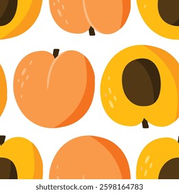 seamless pattern with peaches minimalism