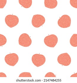 Seamless pattern peaches silhouette glitter vector illustration