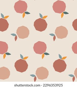 Seamless pattern with peaches. Trendy hand drawn textures. Modern abstract design for paper, cover, fabric, interior and textile
