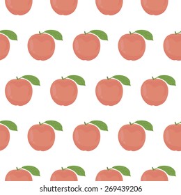 Seamless pattern with peaches. Vector illustration