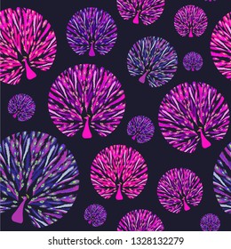 Seamless pattern. Peacock is a beautiful bird. Illustration of birds