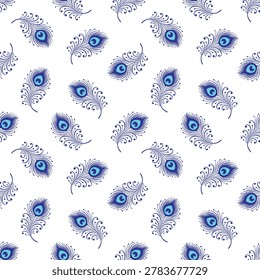 seamless pattern of peacock feathers for backgrounds, textures, cloth motifs, gift wrapping, wall decoration