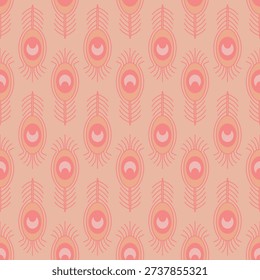 Seamless pattern with peacock feathers. Print for textile, fabric, covers, wallpapers, print, gift wrap, decoupage, scrapbooking, quilting. For fashion fabric. Retro stylization.
