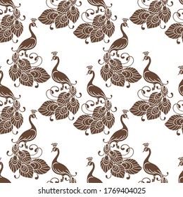 patrón sin soldadura, patrón de pavo real, pájaro tropical, papel tapizado y adorno de tela, papel envolvente, fondo para diseño diferente
