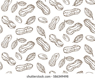 Seamless pattern of a peanut.