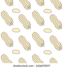 Seamless pattern peanut background illustration vector eps 10
