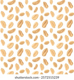 Seamless pattern peanuts. For design projects, food packaging, advertising, or creating educational materials, ideal for use in food-related branding, health-conscious products.