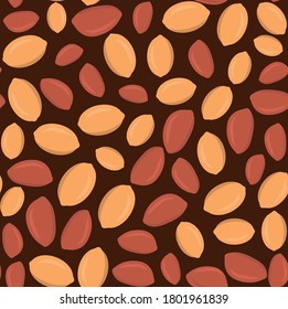 Seamless pattern peanuts on a white background