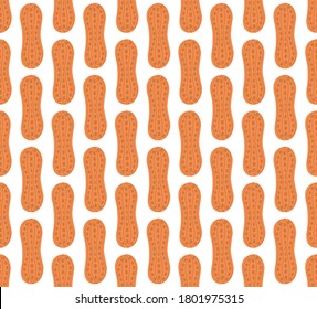 Seamless pattern peanuts on a white background