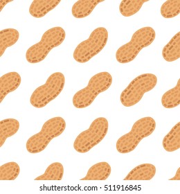 Seamless pattern peanuts on a white background