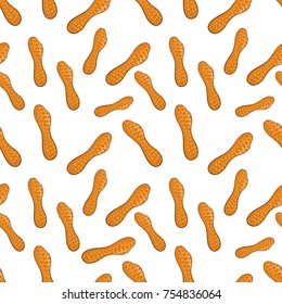 Seamless pattern with peanuts on a white background
