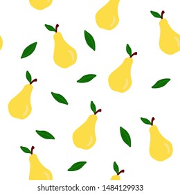 seamless pattern with pear in flat style