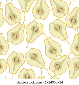 Seamless pattern with pear fruit