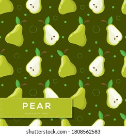 Seamless pattern with pear fruits