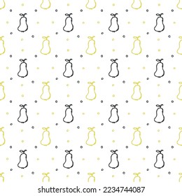 Patrón sin inconvenientes con iconos de pera. Fondo de pera de color. Ilustración vectorial de Doodle con frutos