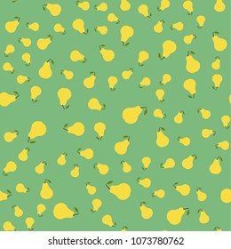 Seamless pattern with pear at the light green background