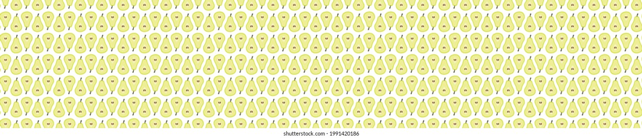 Patrón sin foco con rebanadas de pera. Diseño de tejidos, tejidos, papel pintado, ropa de cama, chándales o prendas de vestir neutras desde el punto de vista del género.