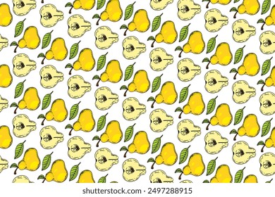 seamless pattern pear vector drawing