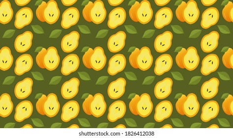 Seamless pattern with pear. Wallpaper, print, modern textile design, wrapping paper