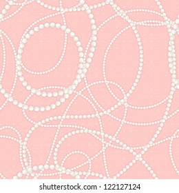 Seamless pattern with pearl necklaces. vector illustration