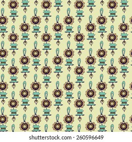 Seamless pattern with pearls jewelry in Renaissance style.
