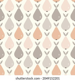 Seamless pattern with pears. Design for fabric and paper, surface textures.