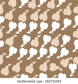 Seamless pattern with pears, harvest. Hand drawn.