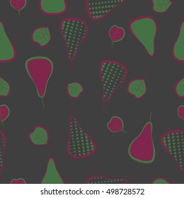 Seamless  pattern with pears motif,halftone.