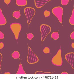 Seamless  pattern with pears motif,halftone.