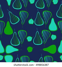 Seamless  pattern with pears motif,halftone.