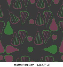 Seamless  pattern with pears motif,halftone. 