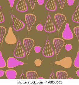 Seamless  pattern with pears motif,halftone. 