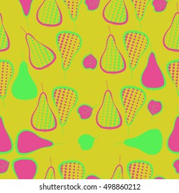 Seamless  pattern with pears motif,halftone.
