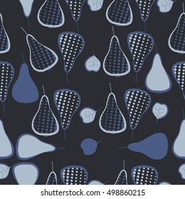 Seamless  pattern with pears motif,halftone.