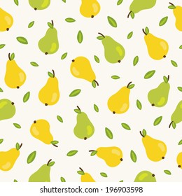 Seamless pattern with pears. Perfect for wallpapers, pattern fills, web page backgrounds, surface textures, textile. 