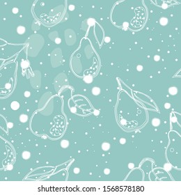 Seamless Pattern with Pears. Scandinavian Style. Vector Illustration