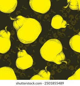 Seamless pattern with pears. Trendy hand drawn textures. Modern abstract design for paper, cover, fabric, interior decor and other users