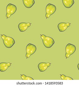 Seamless pattern with pears. Vector illustration for decoration