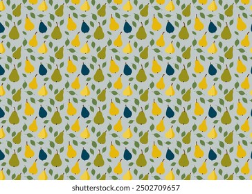 Seamless pattern with pears vector illustration