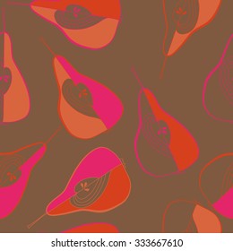 Seamless    pattern  of pears,hole,  spots. Hand drawn.