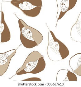 Seamless    pattern  of pears,hole,  spots. Hand drawn.