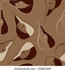 Seamless    pattern  of pears,hole,  spots. Hand drawn.