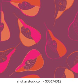 Seamless    pattern  of pears,hole,  spots. Hand drawn.
