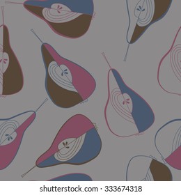 Seamless    pattern  of pears,hole,  spots. Hand drawn.