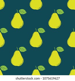 Seamless pattern with pears.Vector background.